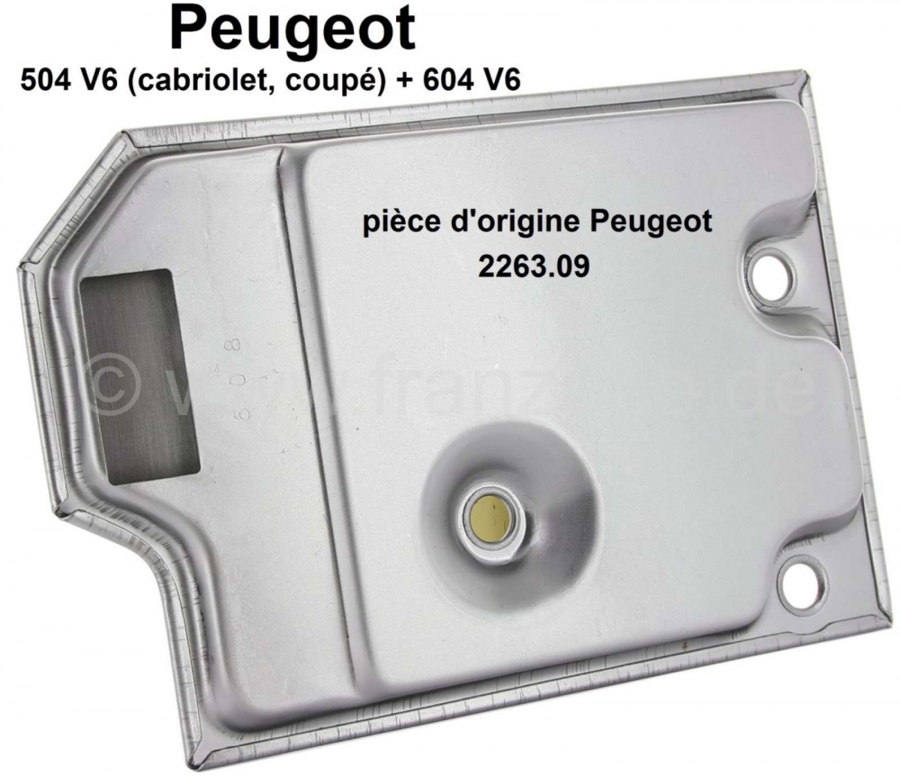 Renault - P 504/604, oliefilter voor automatische transmissie. Geschikt voor Peugeot 504 V6 (Cabrio 