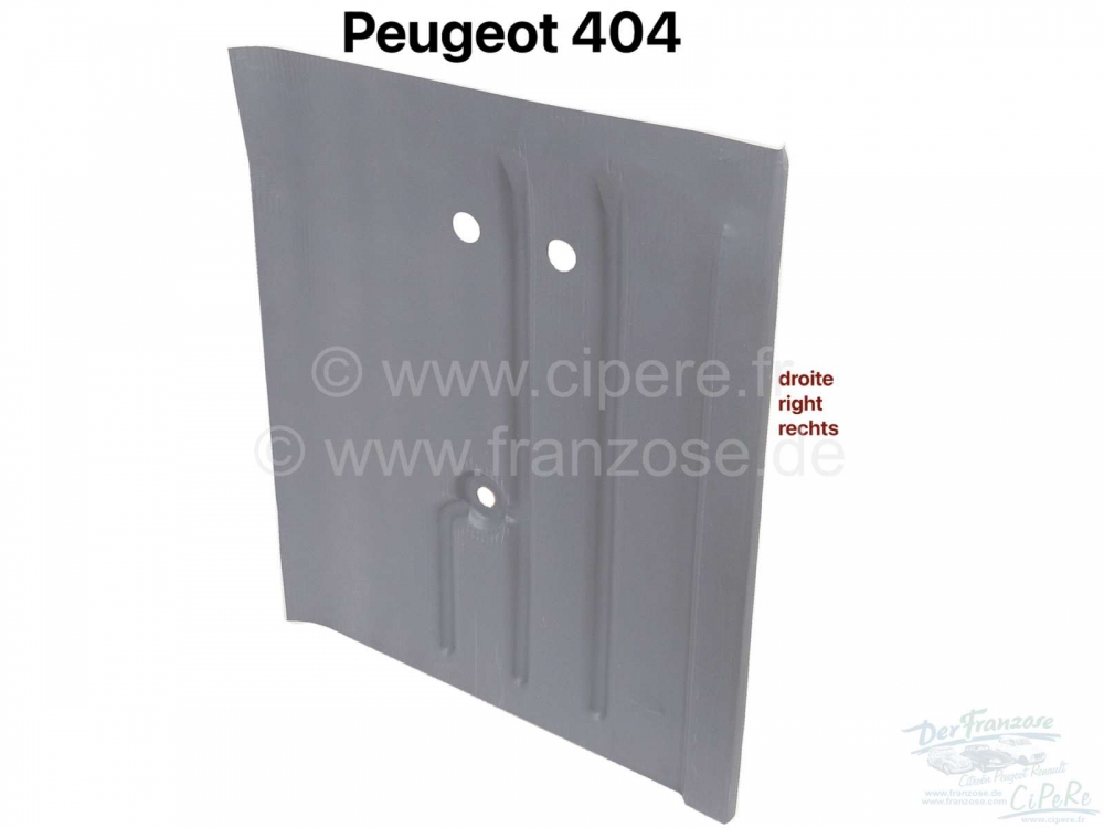 Peugeot - P 404, vloerpaneel rechtsvoor, Peugeot 404, gedetailleerde reproductie met de hand.