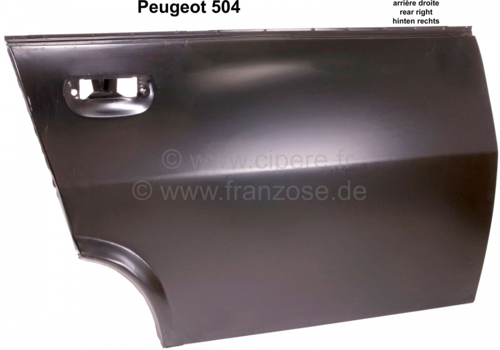 Peugeot - P 504, buitendeurpaneel, rechtsachter, complete buitenhuid!