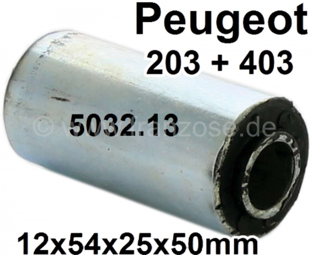 Peugeot - P 203/403, silent bushing voorste bladveerbevestiging, Peugeot 203 + 403. afmetingen: 12 x