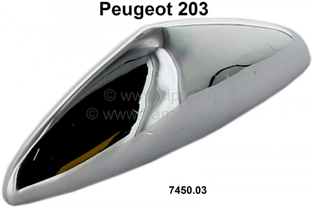 Sonstige-Citroen - P 203, chroom clip (MOTIF) voor de bumper (per stuk). Geschikt voor Peugeot 203, 2-serie. 