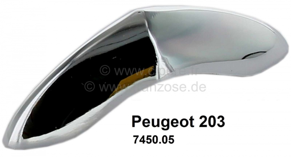 Sonstige-Citroen - P 203, chroom clip (MOTIF) voor de bumper (per stuk). Geschikt voor Peugeot 203, 3-serie. 