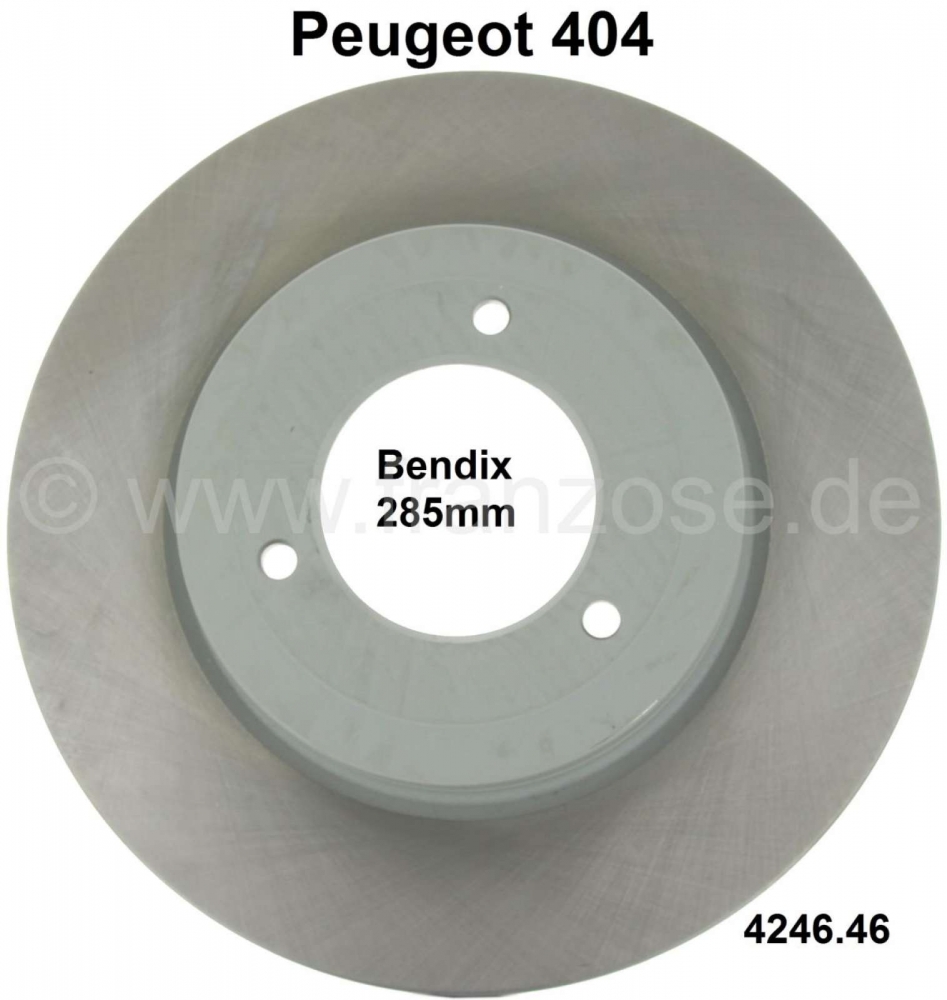 Peugeot - P 404, remschijf voor (1 stuk). Bendix systeem. Geschikt voor Peugeot 404, vanaf bouwjaar 
