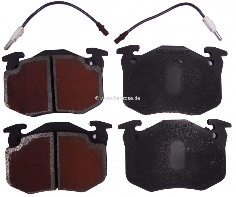 Peugeot - P 505, remblokken vooras, Peugeot 505, remsysteem Bendix. Breedte 105mm, hoogte 65mm, dikt