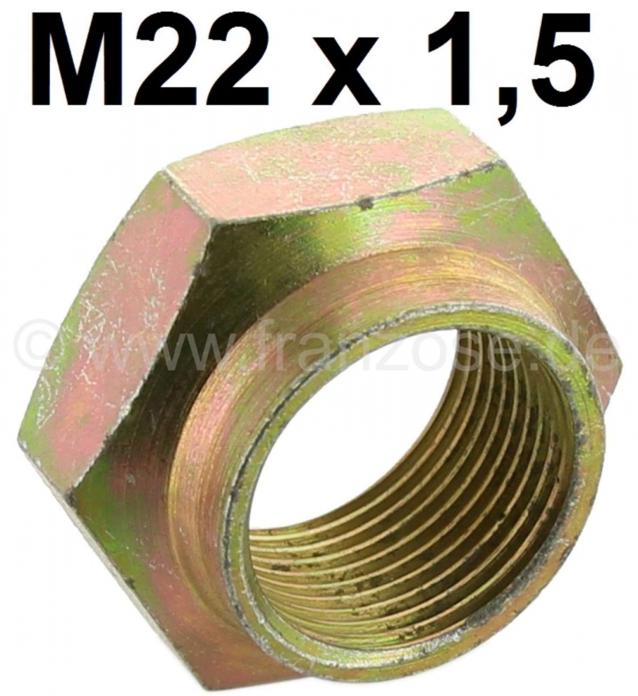Citroen-2CV - Achteras moer. Schroefdraad: M22 x 1,5 Geschikt voor Peugeot 204, 304, 205 Of. nr. 6935.41
