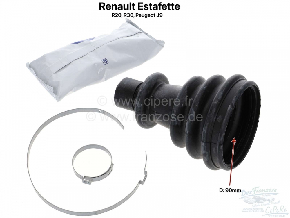 Alle - Aandrijfashoes aan de wielzijde. Geschikt voor Renault Estafette, R20, R30, Trafic, Master