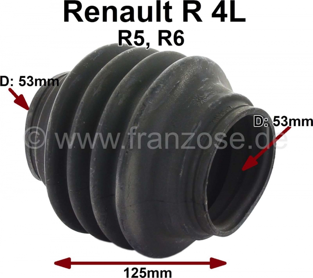 Renault - Aandrijfashoes, versnellingsbakzijde. Geschikt voor Renault R4, R5, R6. Binnendiameter aan