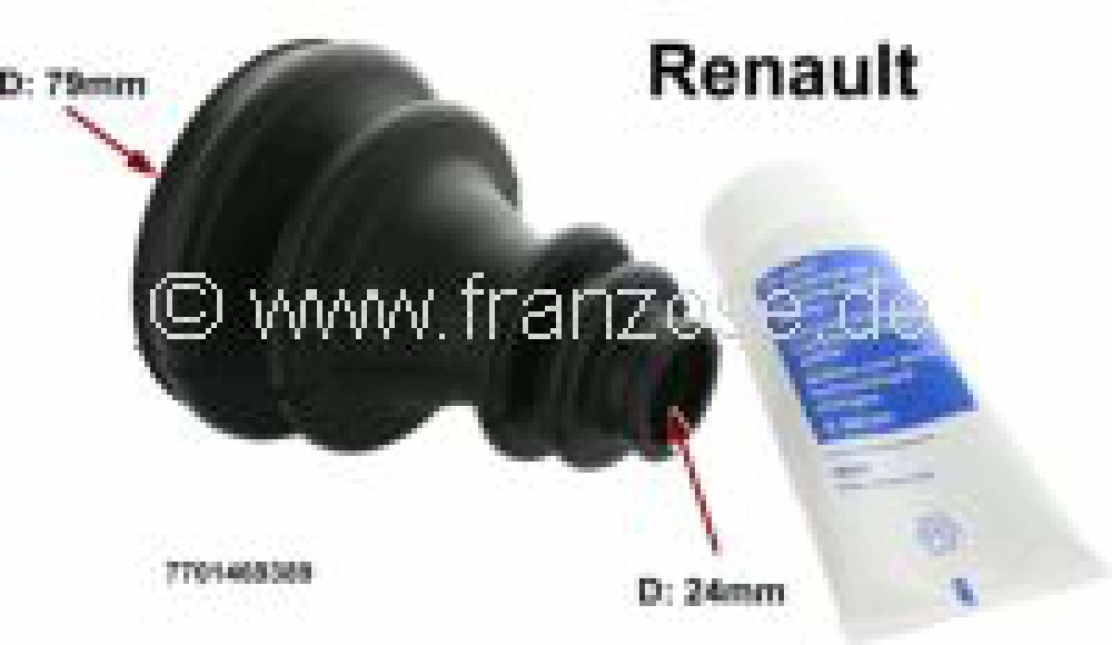 Renault - Aandrijfashoes, versnellingsbakzijde. Geschikt voor Renault R4, R5, R6, Super 5, R12, R15,