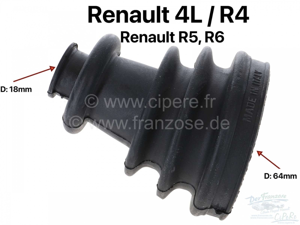 Renault - Aandrijfashoes (zonder klemmen + vet), wielzijde. Geschikt voor Renault R4, R5, R6. Diamet