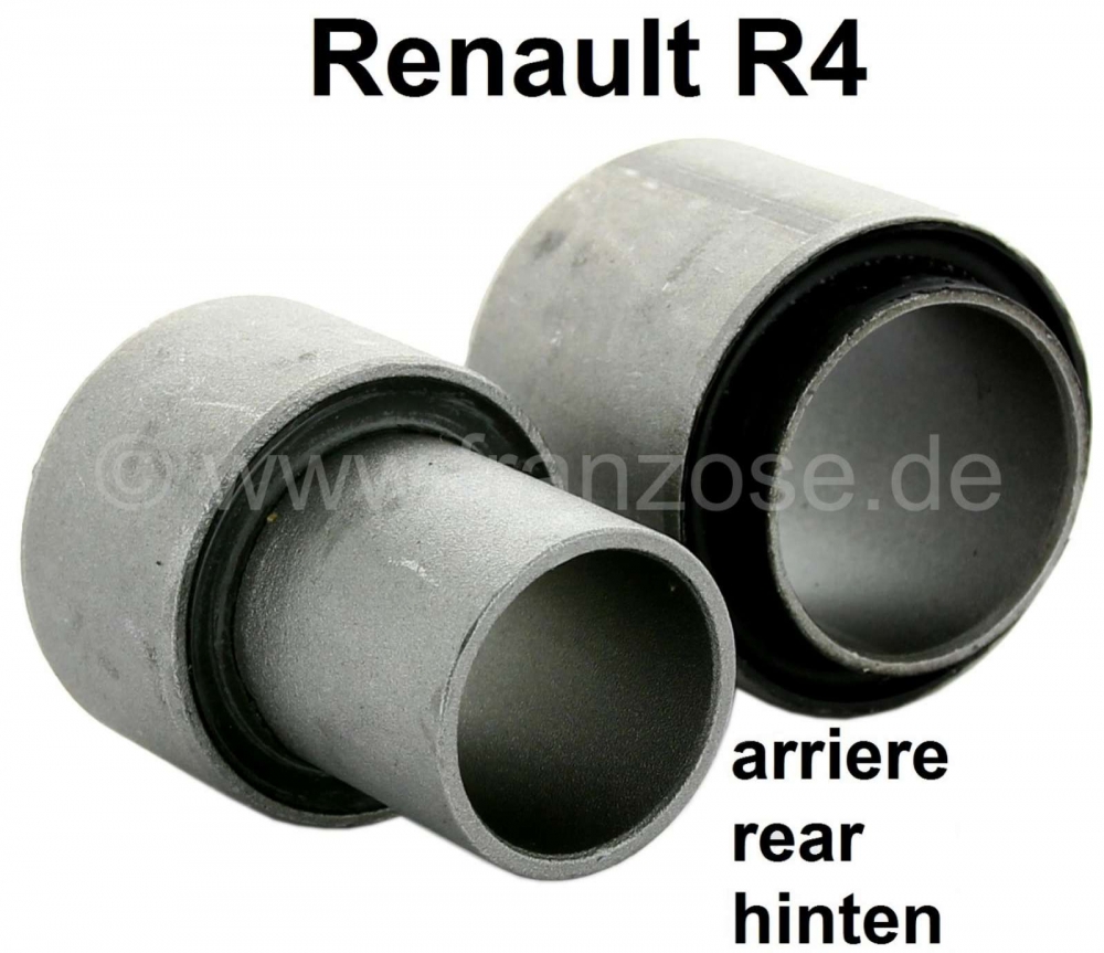 Renault - R4, stille bus (2 stuks) voor het lager van de achteras swingarm (per kant). Geschikt voor