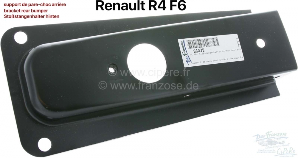 Renault - R4 F6, achterbumpersteun (per stuk). Geschikt voor Renault R4 F6.