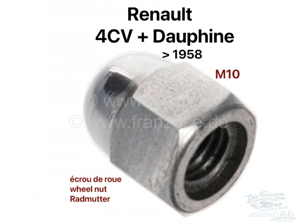 Renault - Wielmoer M10. Geschikt voor Renault 4CV + Dauphine met sterwiel (eerste modellen). Deze wi