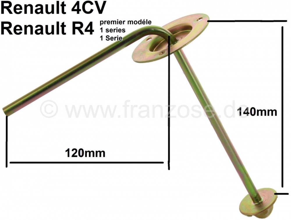 Renault - 4CV/R4, benzinetank inlaatspruitstuk. Geschikt voor Renault R4 (1-serie) + Renault 4CV.