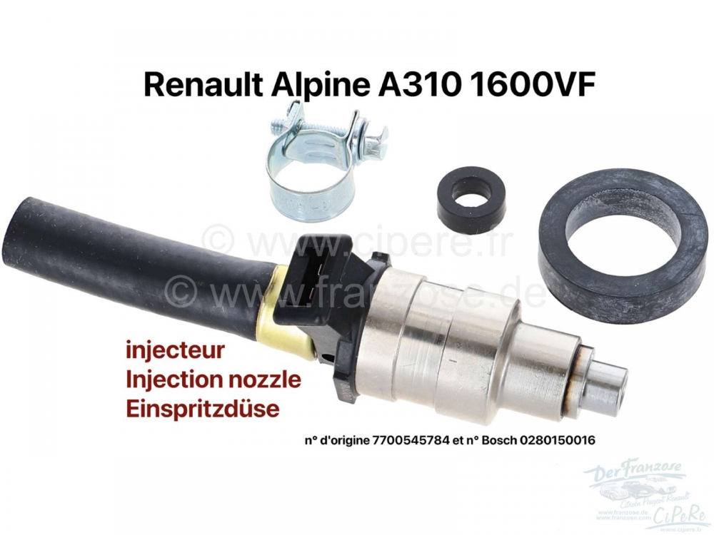 Renault - Injectiestuk, geschikt voor Renault Apine A310 1600VF. Zeer goede reproductie uit Europa. 