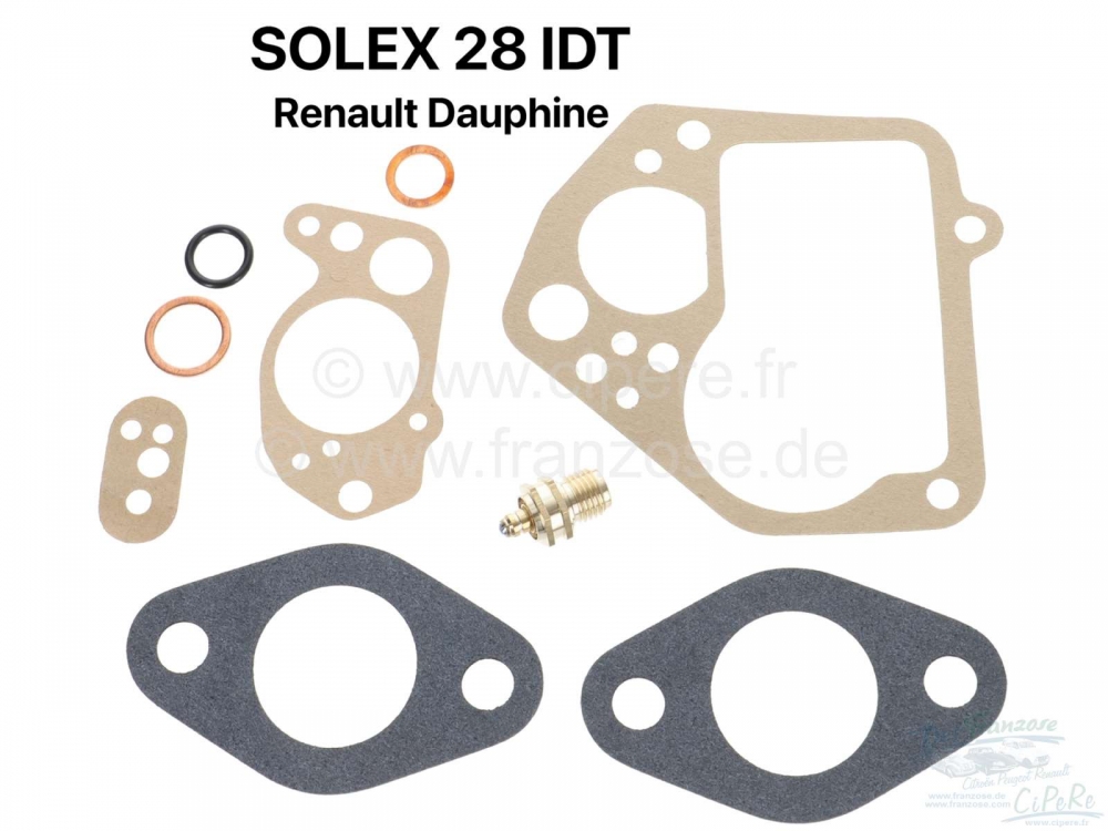 Renault - Carburateur pakkingset Solex 28 IDT. Geschikt voor Renault Dauphine.