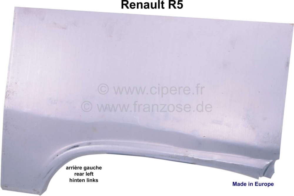 Renault - R5, wielkastbeschermer links achter (spatbordgedeelte). Geschikt voor Renault R5. Gemaakt 