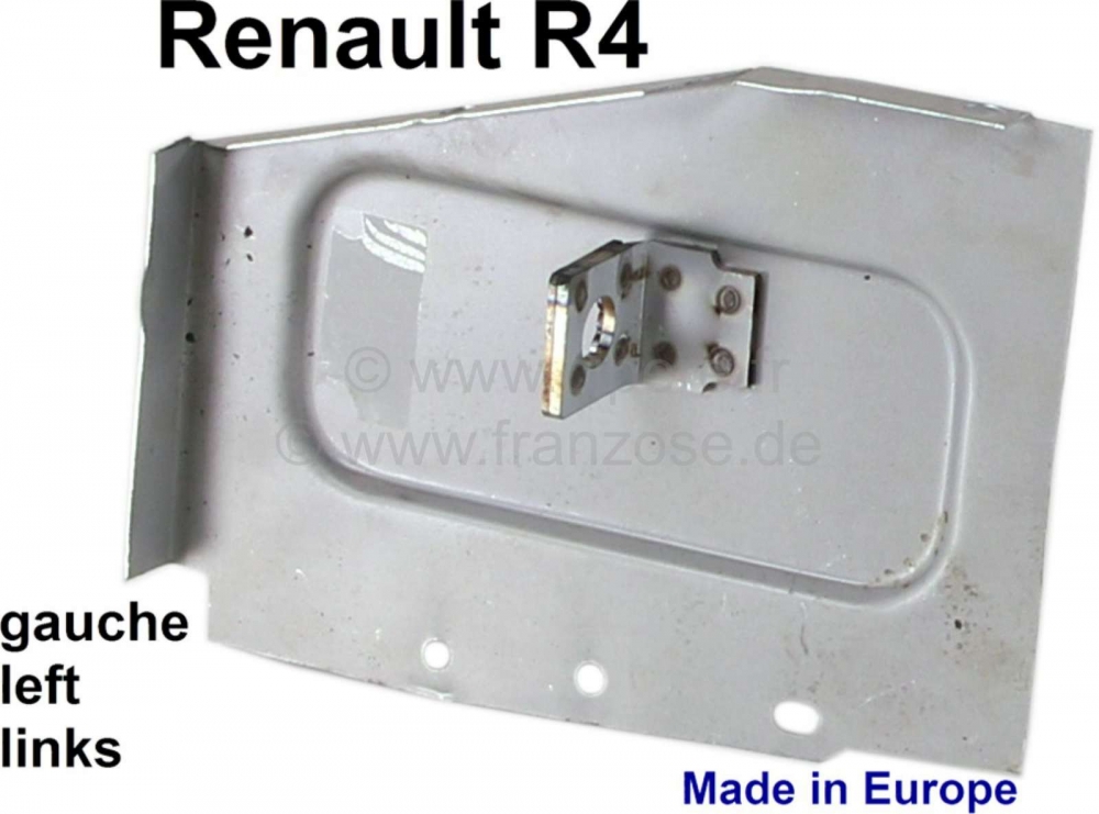 Renault - R4, borgplaat achter (achter) links, voor de achterste dwarsbalk (chassis). Geschikt voor 