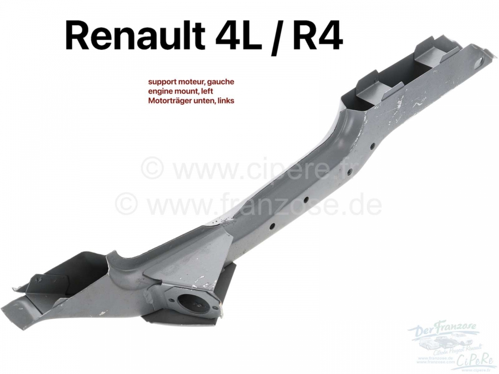 Renault - R4, motorsteun (alleen het onderste deel van de complete ligger) linksvoor aan het chassis
