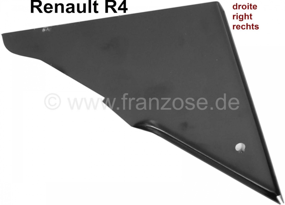 Renault - R4, rechter voordorpel, buitenste driehoekige paneel. Geschikt voor Renault R4. De panelen