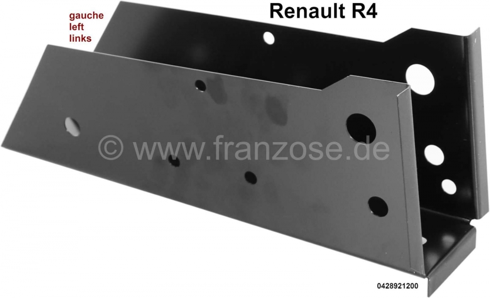 Renault - R4, verstevigingsplaat chassissteun (onderaan) links. Als origineel. Of. Nr. 0428921200. G