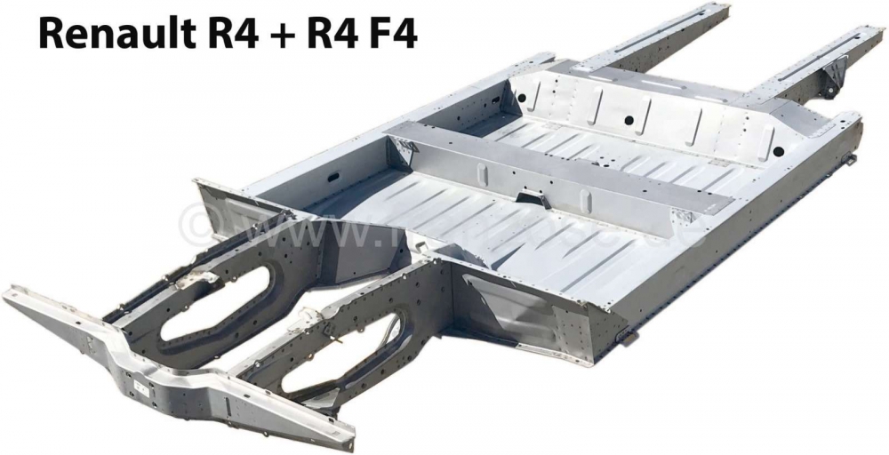 Alle - Chassis van gegalvaniseerd plaatstaal (met TÜV), geschikt voor Renault R4. Het chassis is