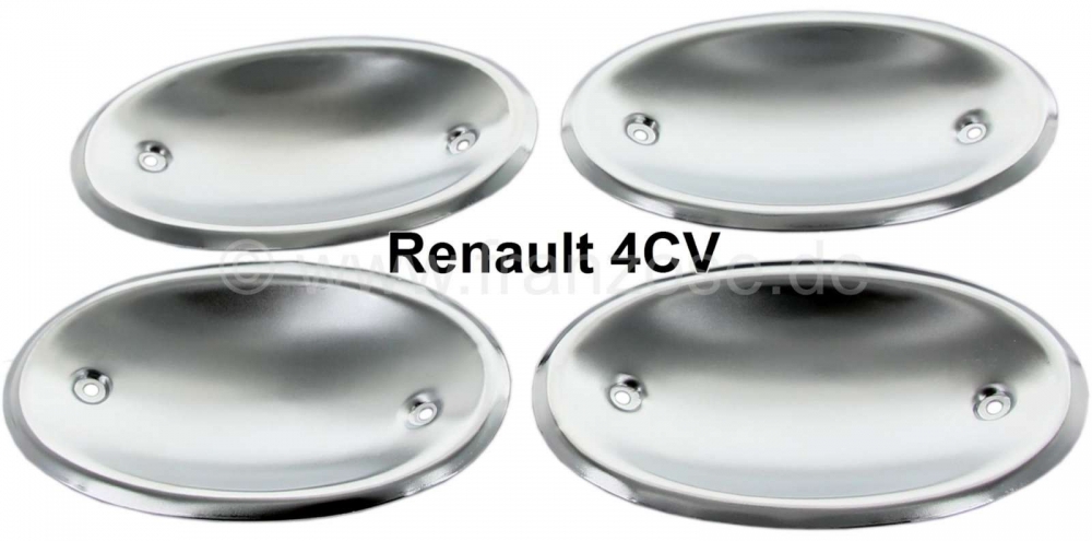 Renault - 4CV, metalen deurgreepschalen (4 stuks). Geschikt voor Renault 4CV.