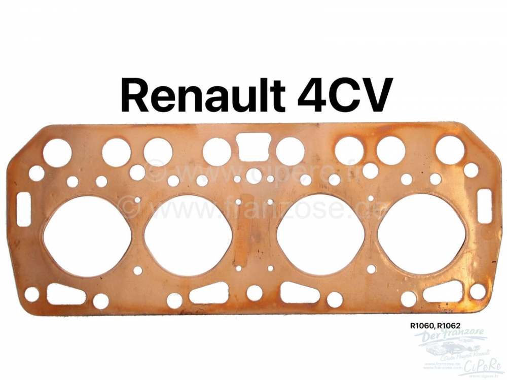 Renault - 4CV, cilinderkoppakking. Geschikt voor Renault 4CV (R1060, R1062). Originele fabrikant.