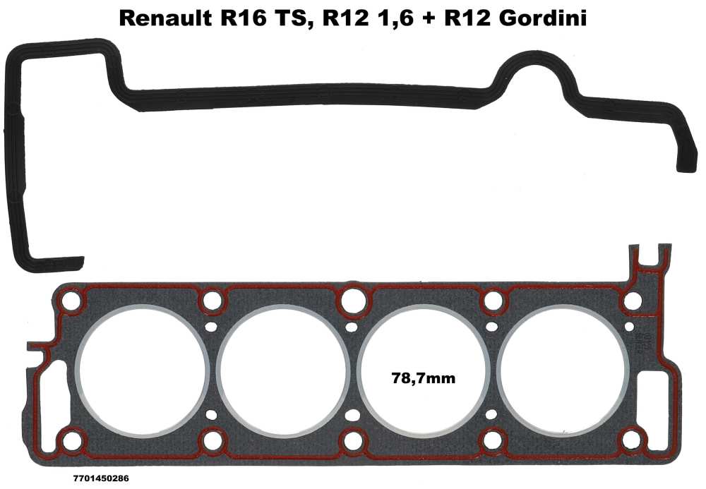 Renault - Cilinderkoppakking, boring: 78,7 mm. Geschikt voor Renault R16TS. R12 1.6 + Gordini. Of. N