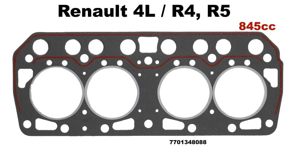 Renault - R4/R5, cilinderkoppakking. Motor: 680, 800 B1B, 839, geschikt voor Renault R4 (845cc), van