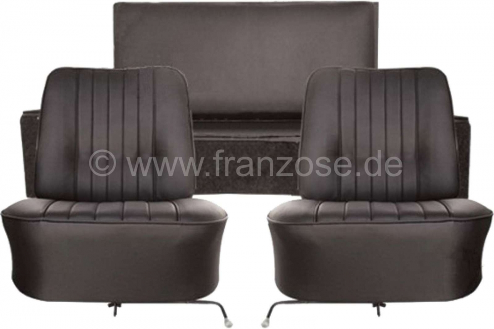 Renault - Caravelle, stoelhoezen (2x voorbank, 1x achterbank). Zwart kunstleer. Geschikt voor Renaul