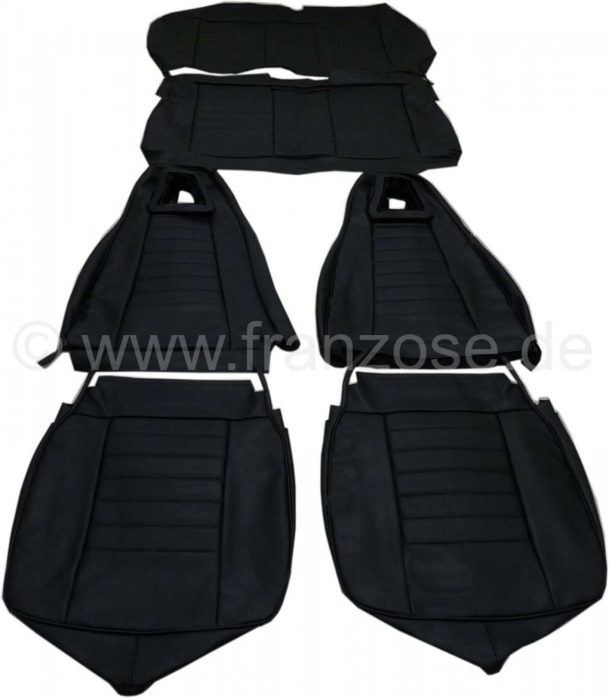 Renault - R5, stoelhoezen (2 x voorstoel, 1x achterbank). Geschikt voor Renault R5 TS. Materiaal: zw