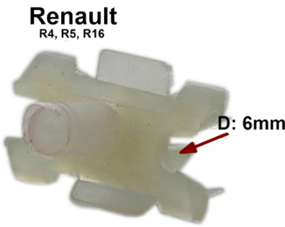 Renault - Clip voor sierlijst, geschikt voor Renault R4, R5, R16. Afmeting: 18x9mm. Per stuk. Voor m
