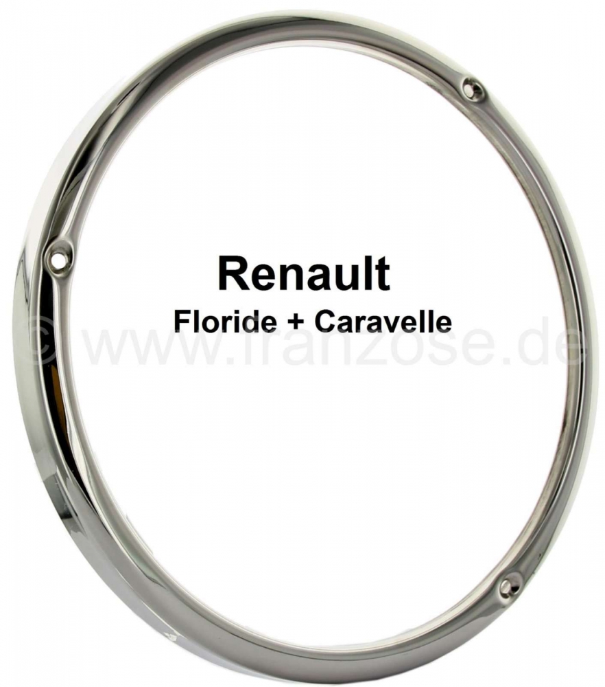 Renault - Floride/Caravelle, koplamp chroomring. Per stuk. Geschikt voor Renault Floride + Caravelle