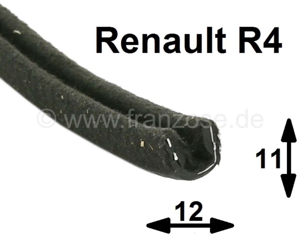Renault - R4, schuifraamgeleider, geschikt voor Renault R4 + R10. Per meter! De raamgeleider past in