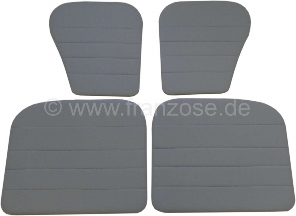Renault - Dauphine, deurpanelen set (4 stuks). Kleur: kunstleer grijs. Geschikt voor Renault Dauphin