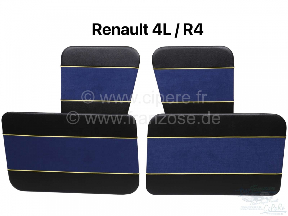Renault - R4, deurpanelen (4 stuks), gemaakt van kunstleer voor speciaal model 