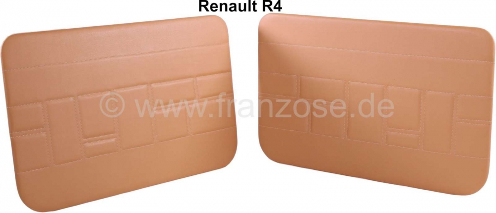 Renault - R4, voorportierbekleding (2 stuks), kunstleer bruin-beige (Camello). Geschikt voor Renault