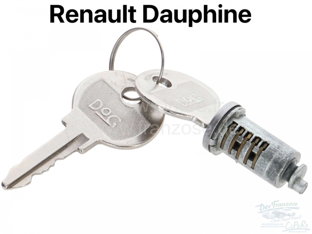 Renault - Dauphine, slotcilinder voor één deur (past links + rechts). Geschikt voor Renault Dauphi