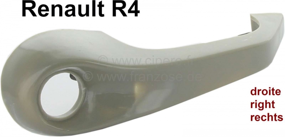 Renault - R4, deurgreep rechts (kunststof, grijs). Geschikt voor Renault R4. De deurgrepen zijn voor