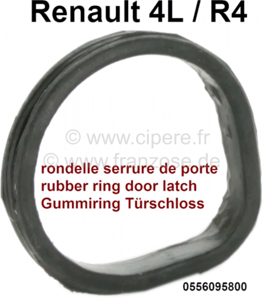 Renault - R4, rubberen ring voor de deurvergrendeling. Geschikt voor Renault R4. Diameter: 20.0mm. H