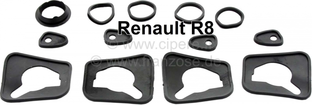 Renault - R8, rubberen afdichtingsset voor de deurgrepen. Geschikt voor Renault R8.