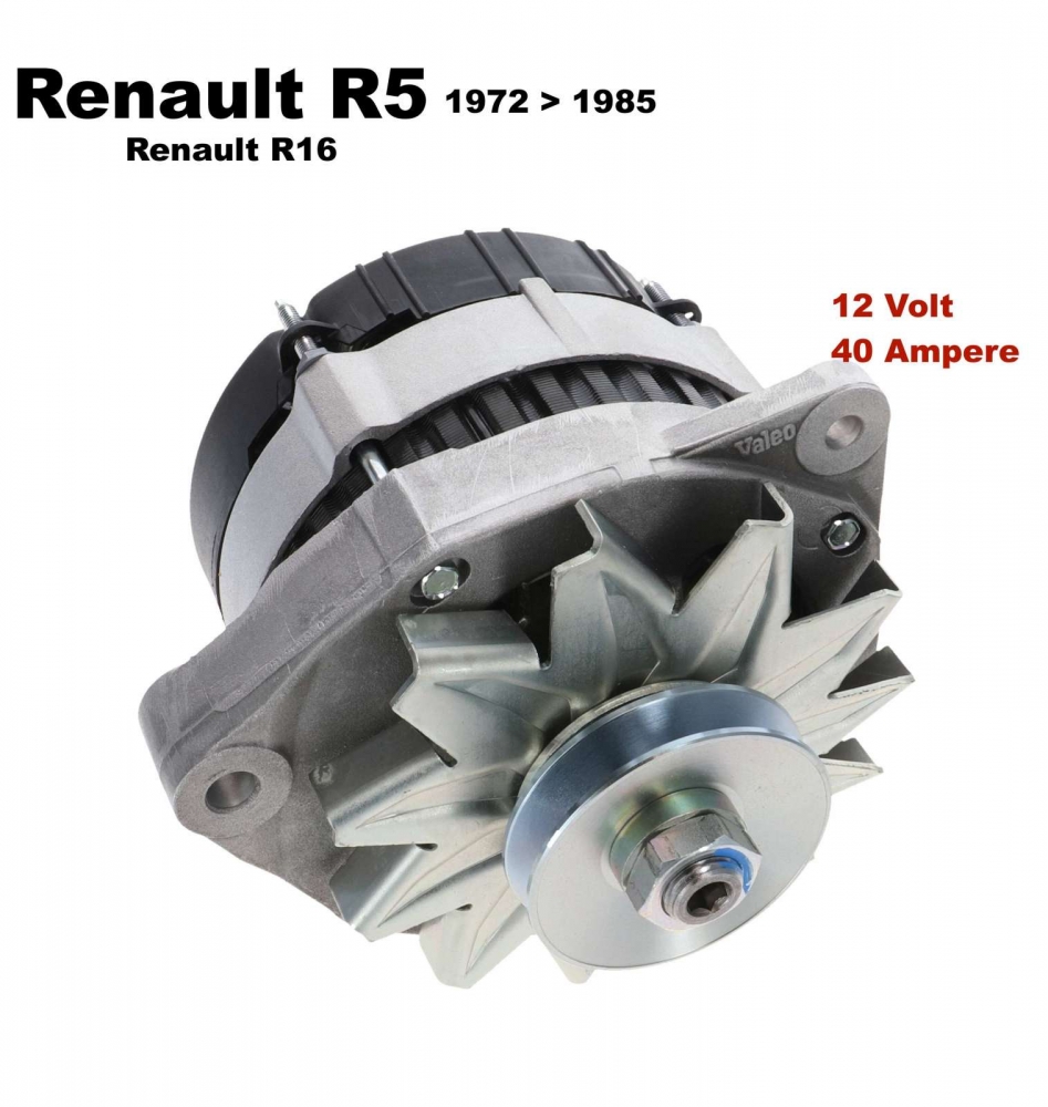 Renault - Dynamo Renault R5, van 1972 tot 1985. Renault R16, diverse bouwjaren. Externe dynamo regel