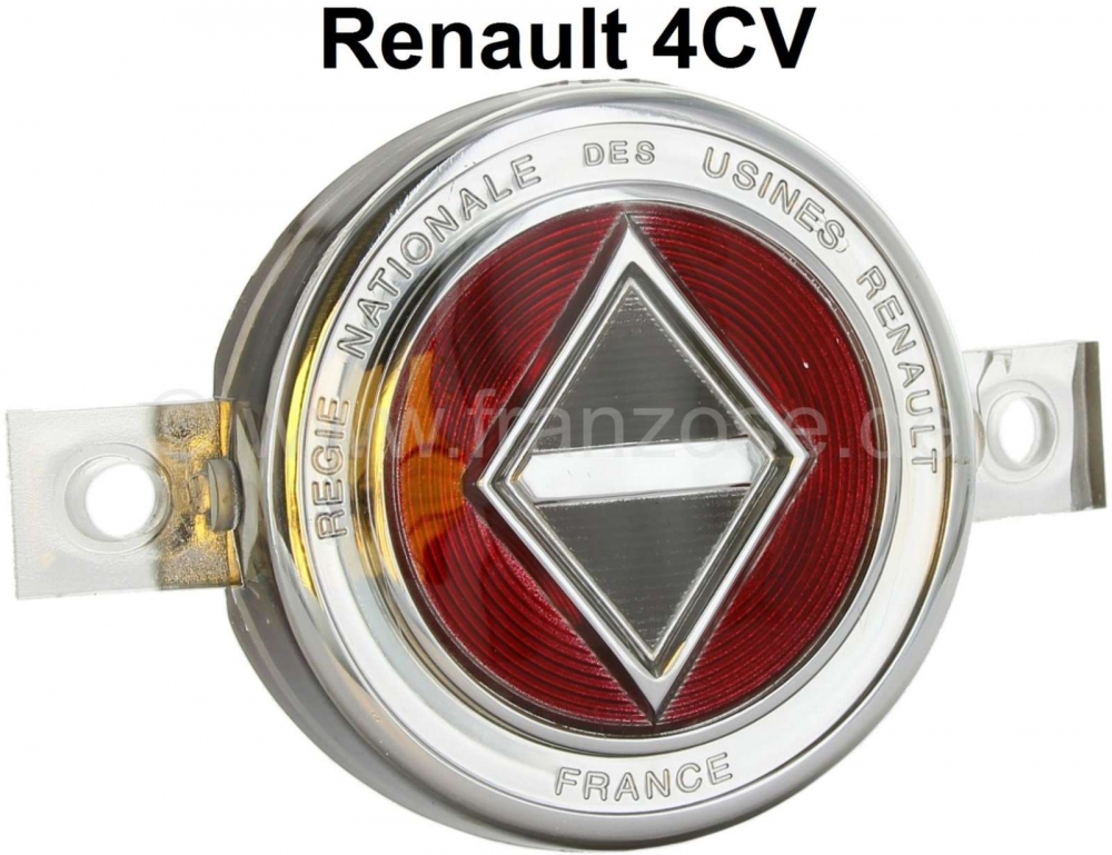 Renault - 4CV, embleem voorgrille, tweede serie. Geschikt voor Renault 4CV, vanaf bouwjaar 1953 tot 