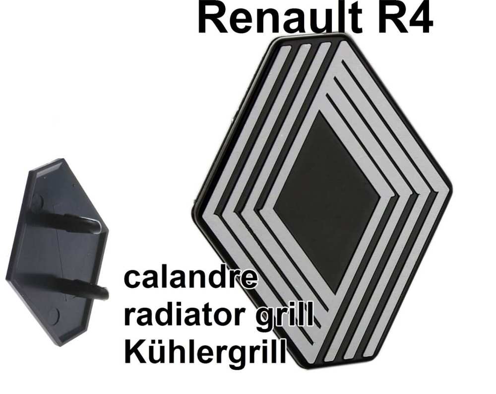 Renault - R4, Renault embleem voor kunststof radiatorrooster. Geschikt voor Renault R4.