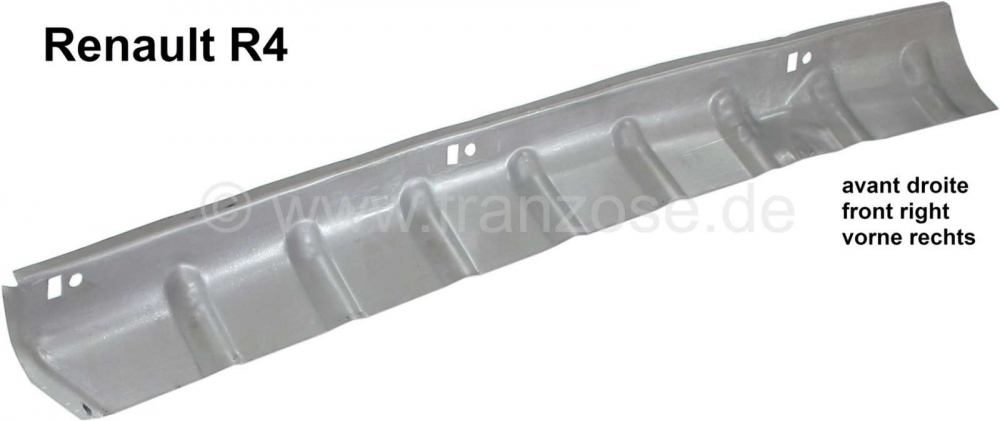 Renault - R4, bevestigingsrand spatbord (reparatieplaat), rechtsvoor (bovenste deel). Geschikt voor 