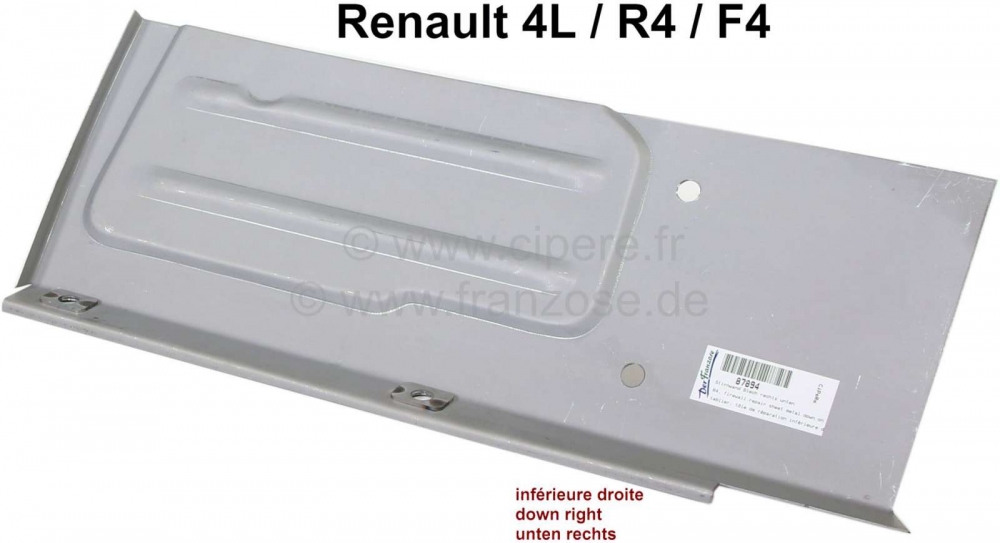 Renault - R4, motorschutbord reparatiepaneel rechtsonder. Geschikt voor Renault R4 (R1128, F4), van 