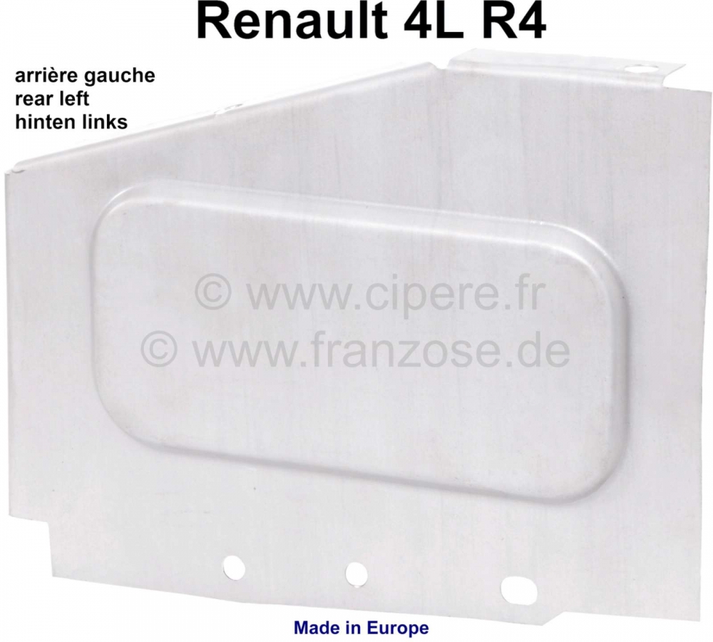 Renault - R4, sluitplaat rechtsachter, voor de zijhekken. Geschikt voor Renault R4. Gemaakt in Europ