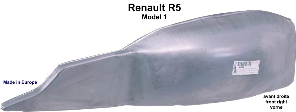 Renault - R5, bevestigingsrand rechterspatbord, Renault R5, 1-serie. Gemaakt in Europa.