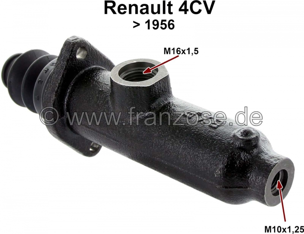 Renault - 4CV, hoofdremcilinder, geschikt voor Renault 4CV, tot bouwjaar 02/1956. Aansluiting: M10 x