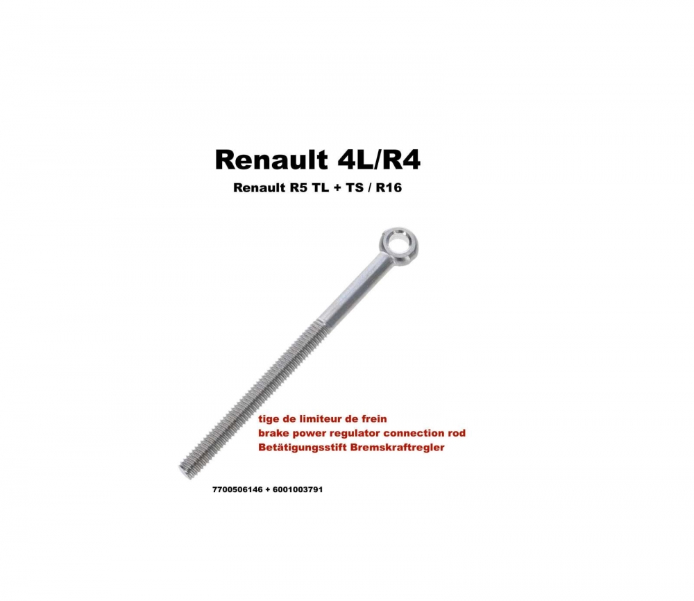 Renault - R4/R5/R16, remkrachtregelaar - verbindingsbout (regelstang) voor remkrachtafhankelijke bed